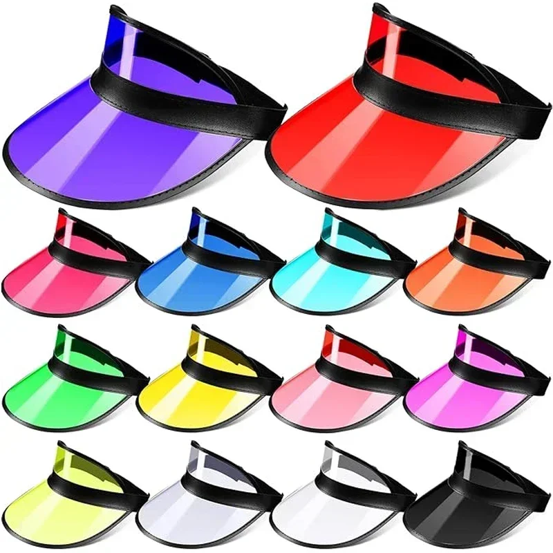 Синие прозрачные модные козырьки для мужчин и женщин мягкие ПВХ спортивные кепки