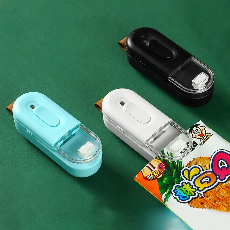 

Mini Bag Sealer Heat Snack Sealing Machine Package Stick Bags Thermal Plastic Food Bag Resealer Portable Packing Food Storage