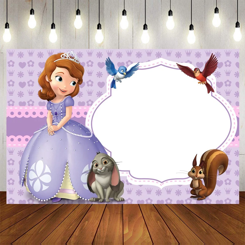 

Customizable noble and beautiful princess background party decoration photography cartoon background children birthday party fam