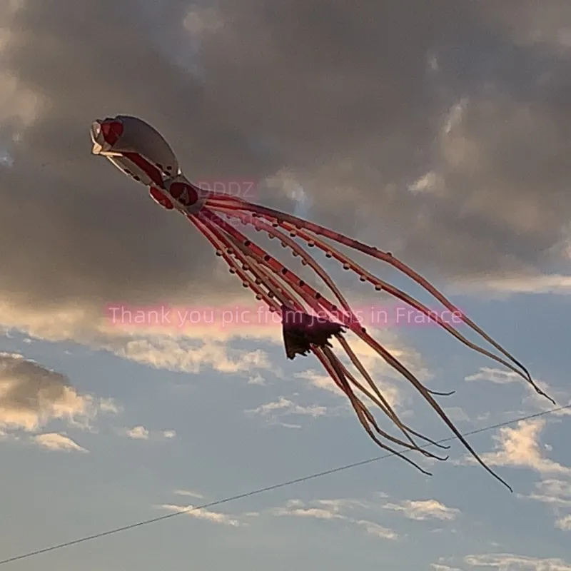 Воздушный змей для шоу 18m светодиодный octopus Большой Мягкий надувной летающие с