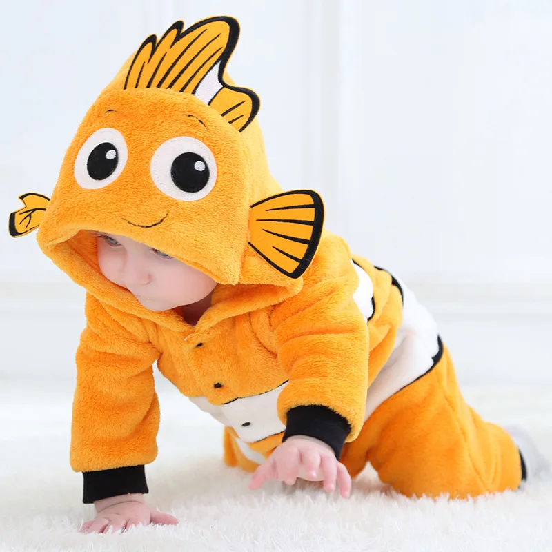 

Winter Newborn Baby Clothes Inflant Rompers Overalls Cute Cartoon Animal Onsies Kigurumi Costumes For Boys Girls Kids Jumpsuit