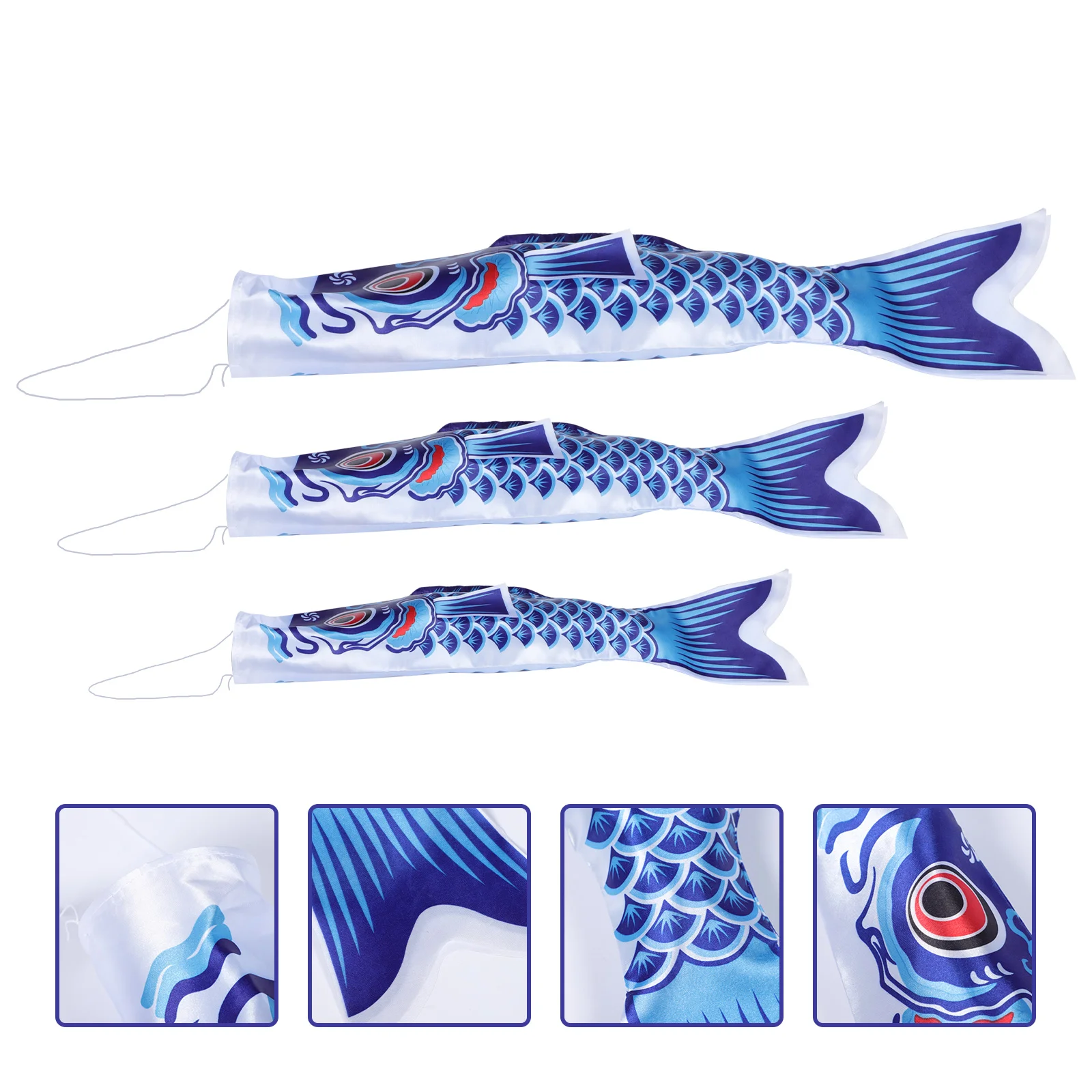 

3Pcs Windsocks Japanese Carp Flag Column Windsock Nobori Flag Windsock Sushi Windsock Japanese Windsock Streamer
