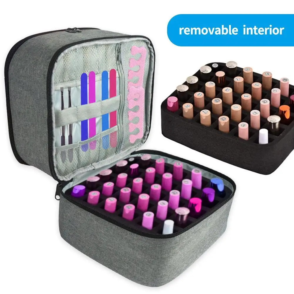 

High-capacity Essential Oil Carry Bag Double-layer Nail Polish Storage Bag Portable Essential Oil Lipstick Finishing Bag