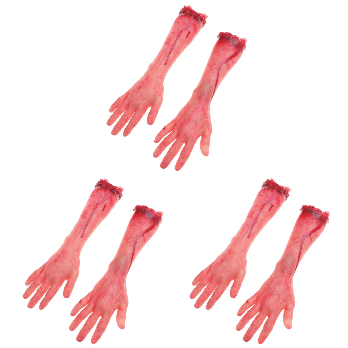 

6 pcs Hand Hanging Spooky Props Broken Hand for Bar Secret Chamber Decoration