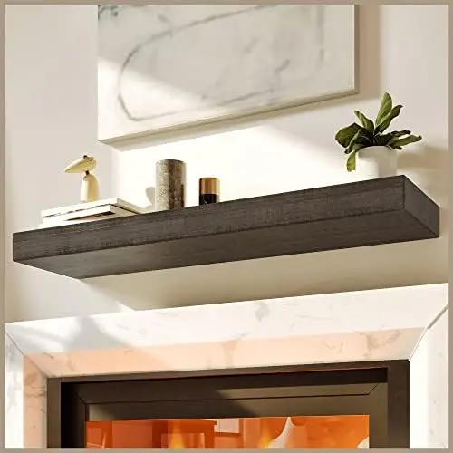 

Rustic Fireplace Mantle Shelf 60 Inches - Handcrafted Wood Mantles For Over Fireplace - Mounted Farmhouse Fireplace Mantel Shel