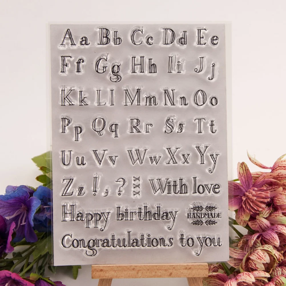 

1pc Clear Stamp Delicate Alphabet Pattern Cling Stamp for Photo Album DIY Making Craft Diary