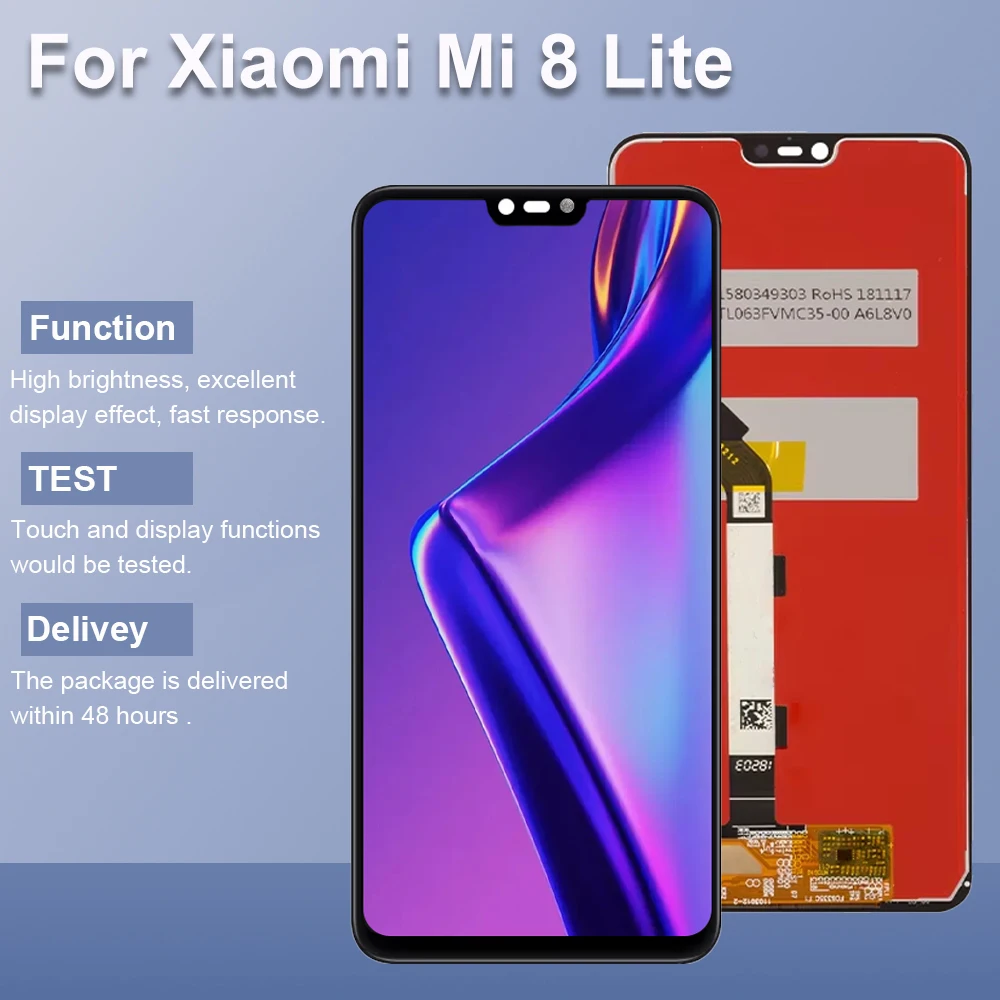 ЖК-дисплей 6 26 дюйма для Xiaomi Mi 8 Lite/M1808D2TG сенсорный экран с дигитайзером и рамкой Mi8