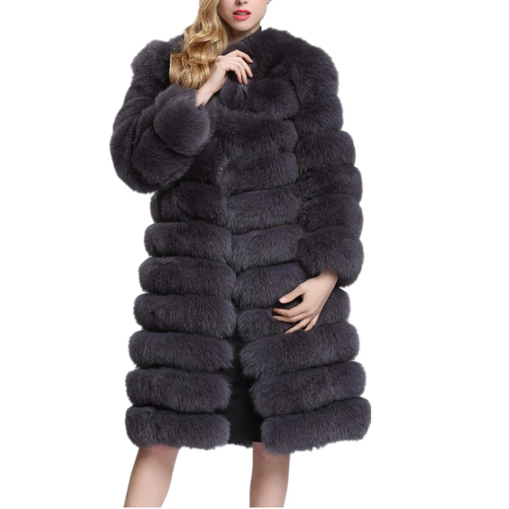 Women 90CM Luxury Super Long Faux Fur Coat Jacket Women Thick Winter Coat Outwear Fluffy Furs Jacket Coat Warm Parka Overcoat