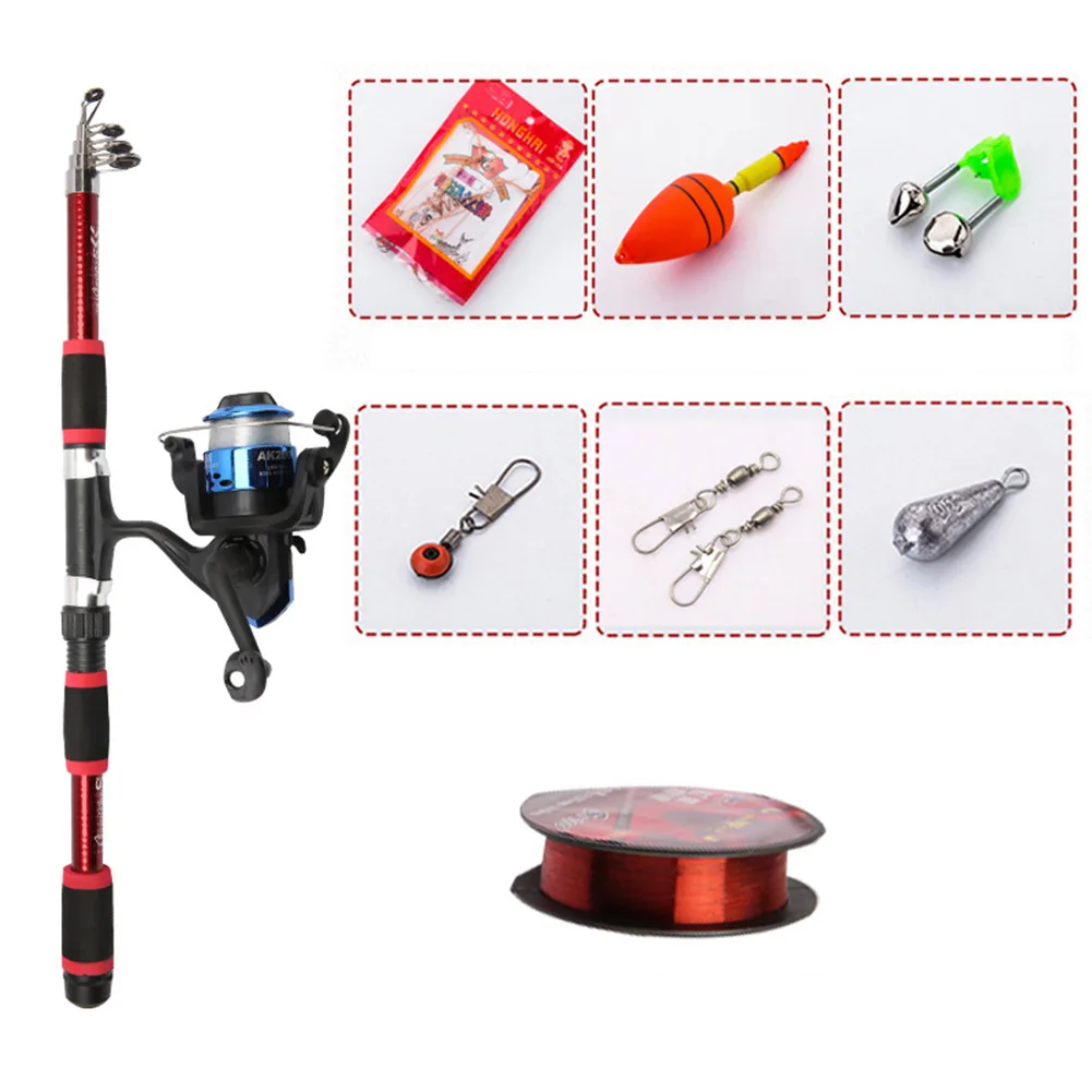 

For Novices Portable Sea Rod Throwing Rod 9pcs/Set* Fishing Rod Set Long Range Plastic Portable 1.8/2.1M Sea Rod Set