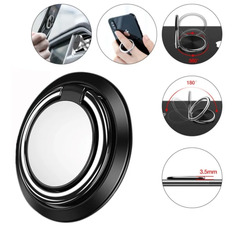 

New 1PC Thin Luxury Metal Mobile Phone Socket Holder Universal Telephone Magnetic Car Bracket Stand Accessories Finger Ring