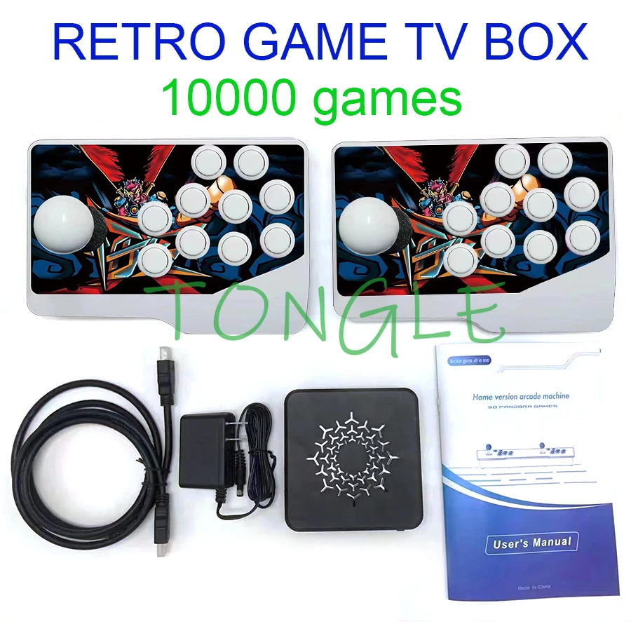 3D Pandora TV Game Box 10000 In 1 Wifi Downd Games Save Function Arcade Game Console with 2 Retro Joystick Gamepad Multiplayer