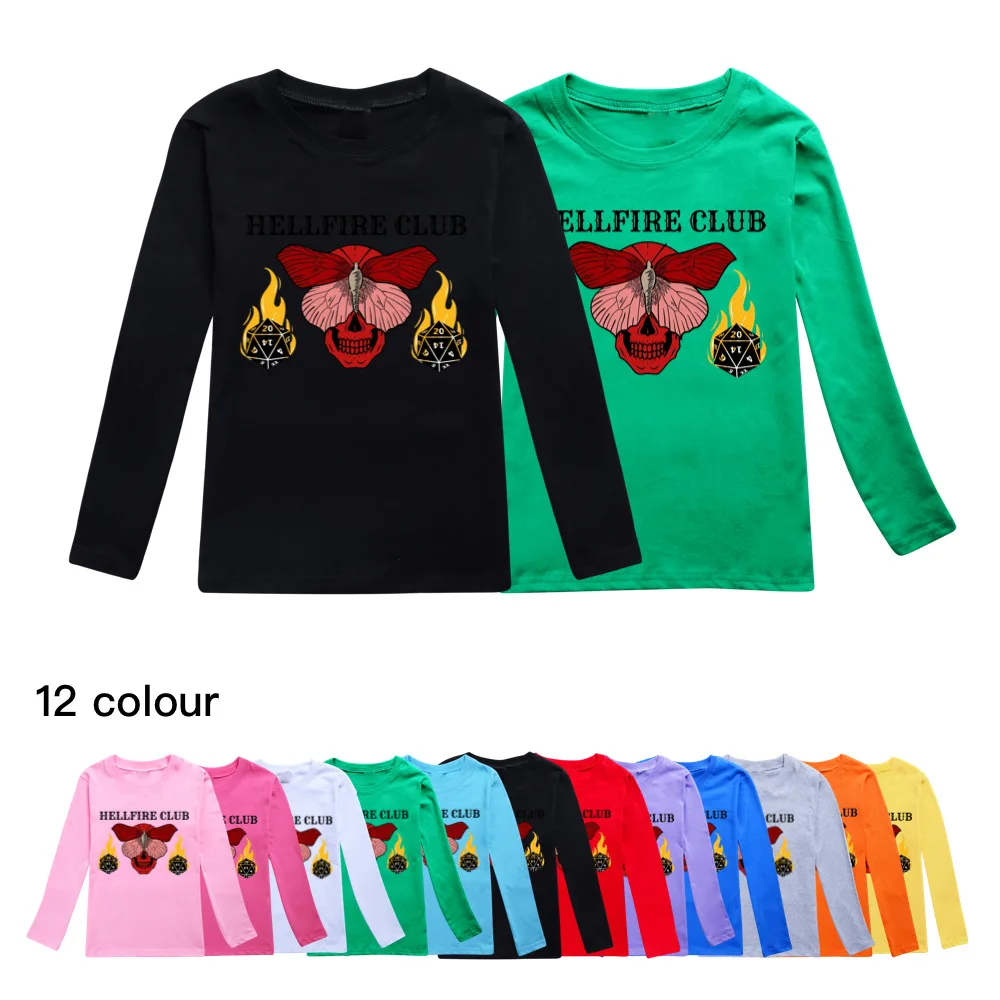 

New Kids Clothes Girls 2-16Y Teenage Children's Long-sleeved T-shirt Toddler Boys Fall Clothes Stranger Things O Neck Tees