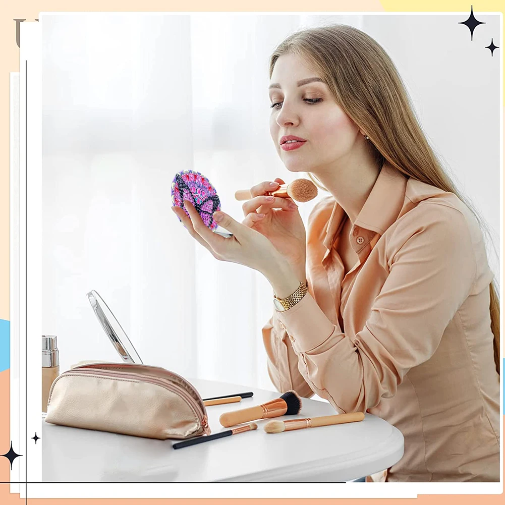 Зеркало для макияжа с алмазной живописью сделай сам набор рукоделия