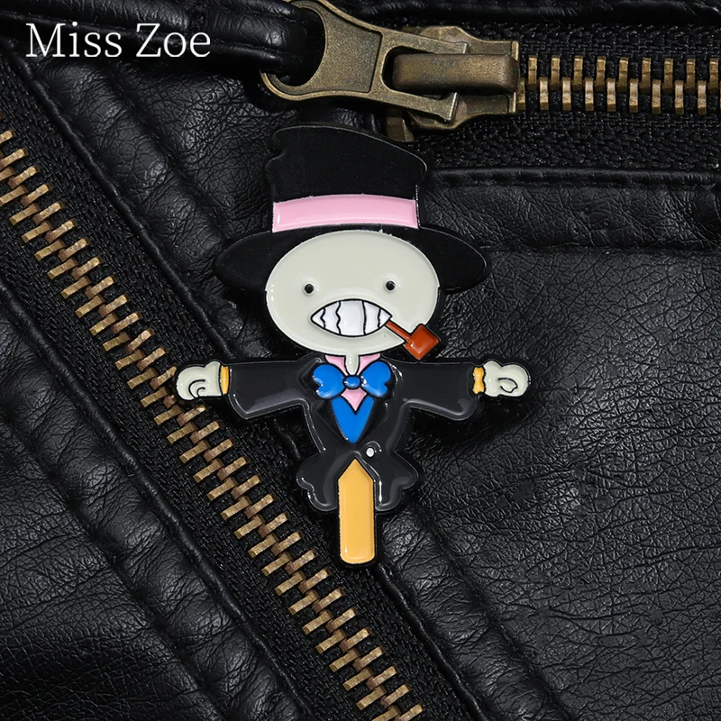 

Cartoon Anime Enamel Pins Scarecrow Prince Turnip Head Metal Brooches Lapel Jackets Backpack Badge Jewelry Gift For Fans Friends