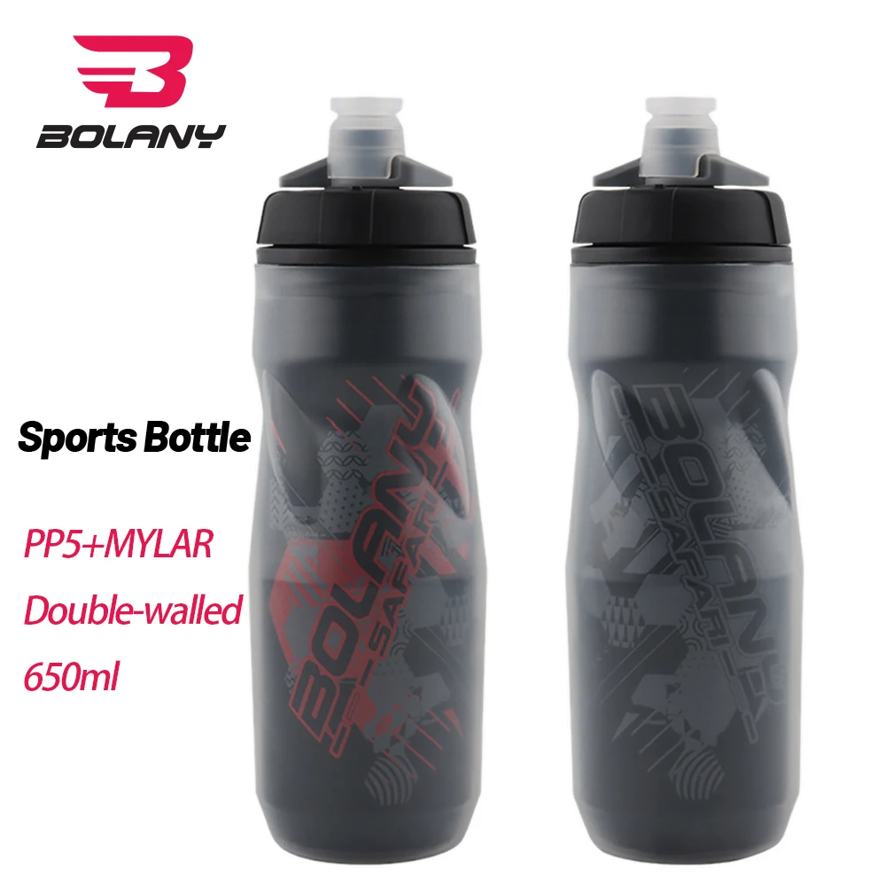 

Bolany Bike Bottle 650ml PP5 MYLAR Heat/Cold Preservation Cold water Kettle Lightweight Outdoor Gym Sports Bicycle Portable Cup