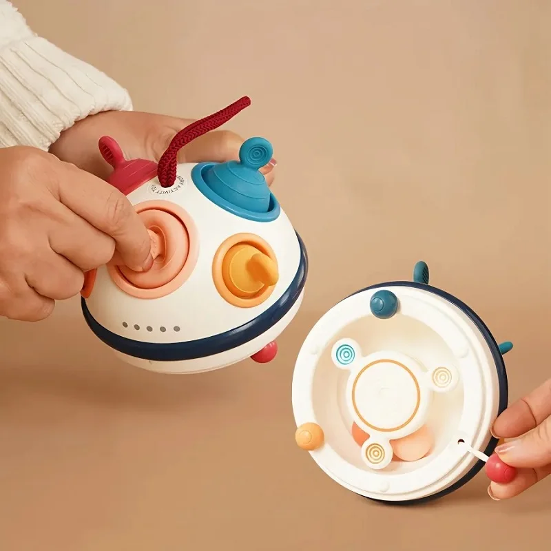 

Sensory Ball Baby Toys 6 12Month Baby Rattles Activity Ball Infant Grab Spin Rattle Educational Silicone Teether Toys for Babies