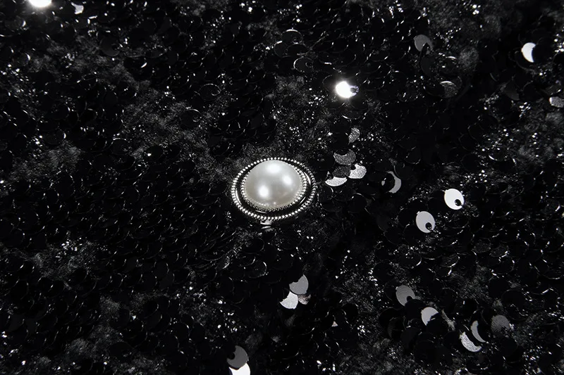 Женское осенне-зимнее черное маленькое ароматное грубое твидовое элегантное