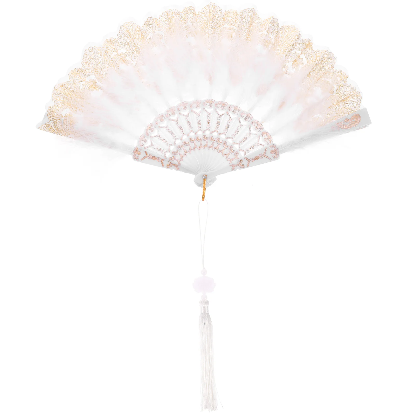 

Fan Wedding Decorative Plume Folding Fans Vintage Hand Lady Performance Dancing