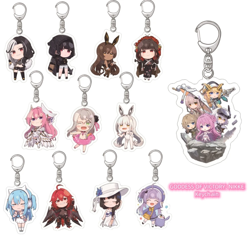 

Anime GODDESS OF VICTORY: NIKKE 6CM Figures Cosplay Acrylic Keychains Cute Bag Pendant Decor Toy Keyrings Fans Gift