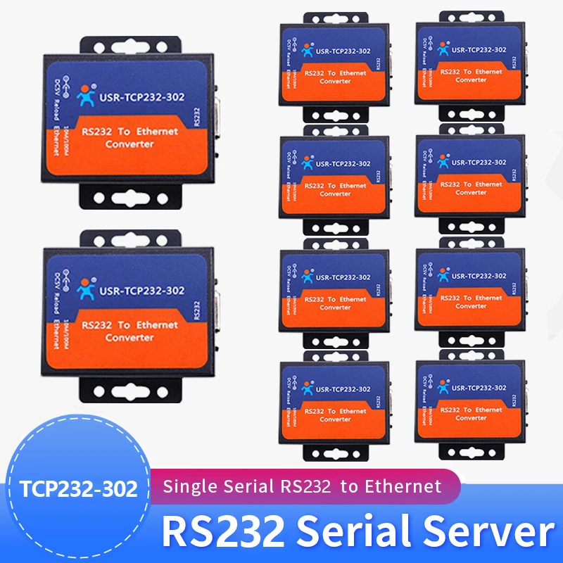 10 шт. USR-TCP232-302 преобразователи RS232 в Ethernet UDP TCP IP-сервер для модуля Клиента