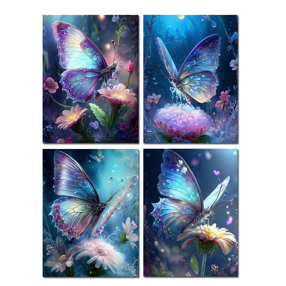 

5D Diy Diamond Painting Flower Butterfly Full Rhinestones Embroidery Mosaic Art Cross Stitch Kits Home Decor New Arrivals 2023