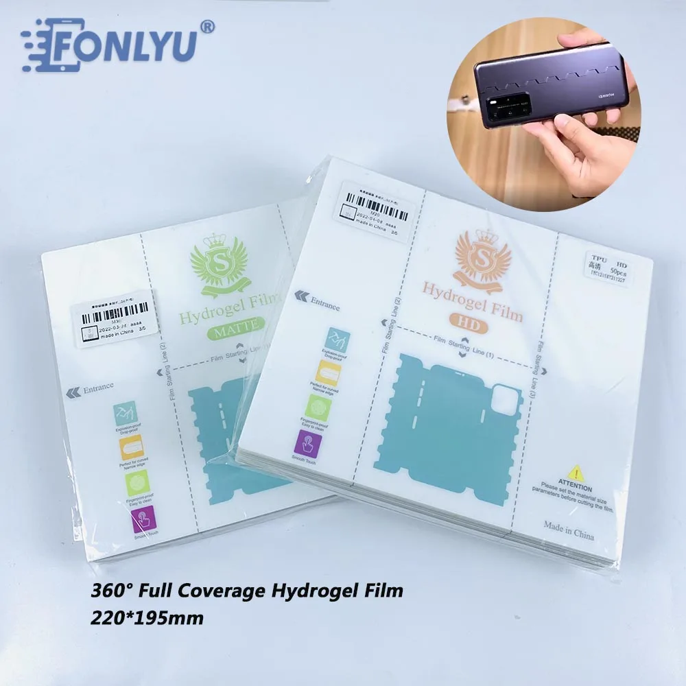 

FONLYU 360 Full Cover Hydrogel Film Cell Phone Butterfly Front Back Soft Screen Protector Skin For Devia Film Cutting Machine