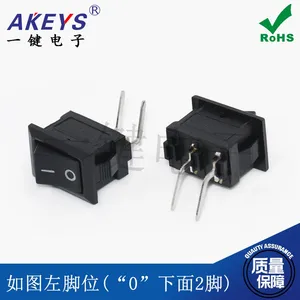 KCD11-101L Small Rocker Switch Card Position Pure Copper Rocker Bevel Full Black Copper Feet Two Feet 2 Gear 10*15