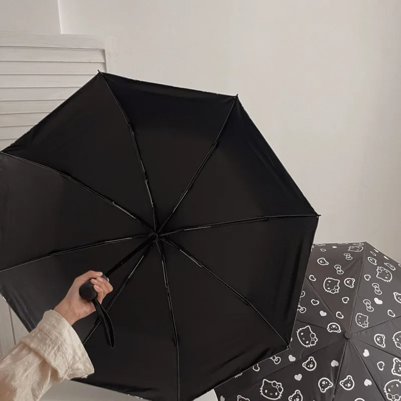 Полностью автоматический зонт для женщин черный цвет защита от дождя солнца
