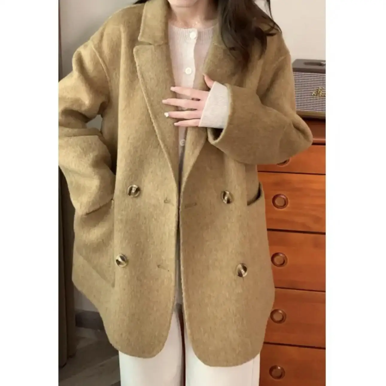 Pure Wool Double-sided Cashmere coat Women's Popular 2024 New Woolen Jacket Coat