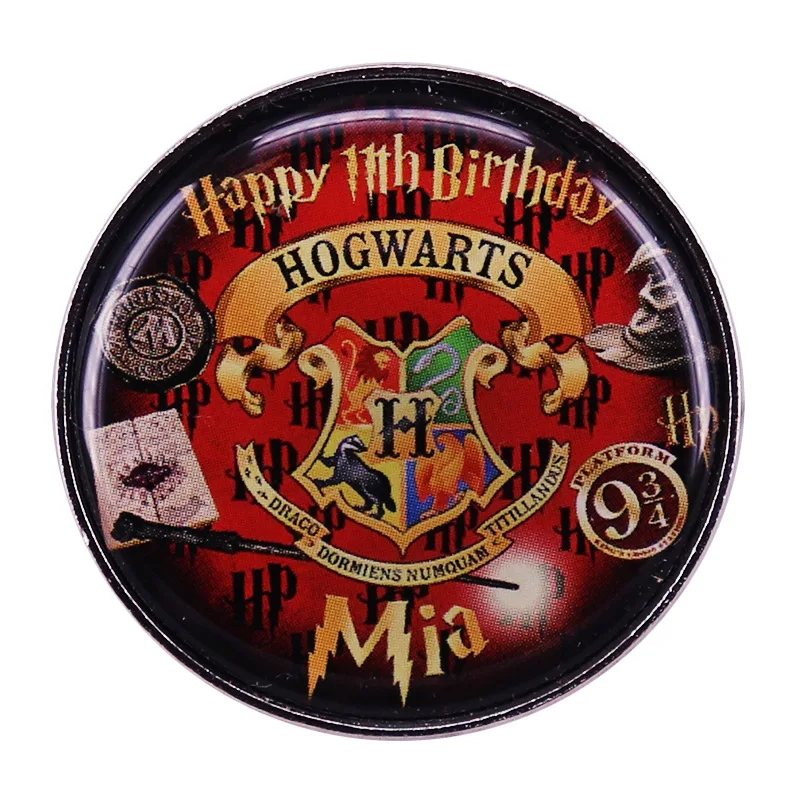 

Nine And Three Quarters Happy Birthday Pin Magic Buttons Brooch Fantasy Magic Movie Badges Magic Fans Fashion Accessories