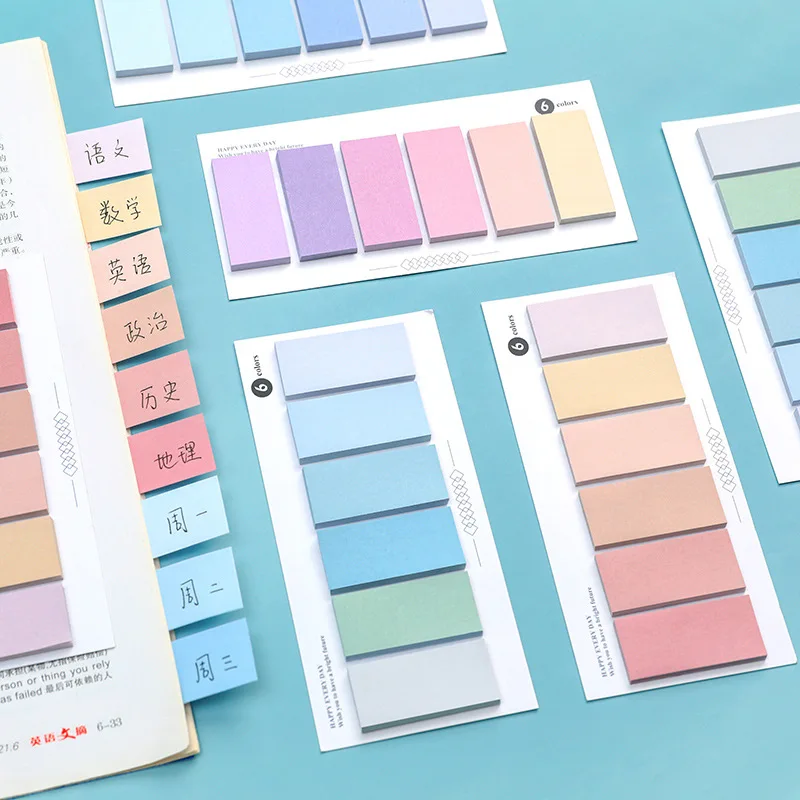 

Color Sticky Notes Classification Index Stickers Posted Tabs Its School Office Supplies Ins Stationery Gradient Label Stickers