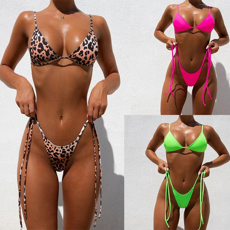 Bikini Sets Women's Swimsuit Split Two-piece Sexy Straps Lacing Summer Beach Vacation Bikini 2022 Woman Swimwear