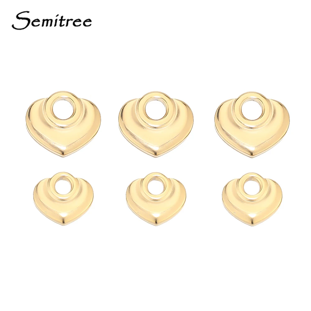 

5pcs Stainless Steel Gold Heart Pendant Charms for DIY Jewelry Making Women Bracelets Accessories Findings Earrings Supplies