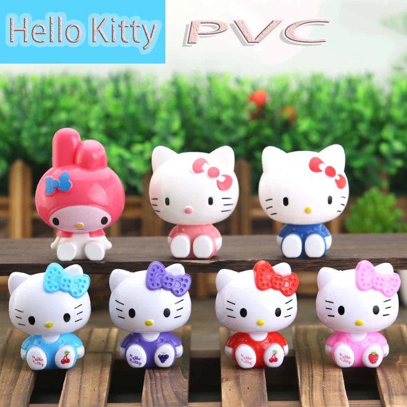 

Cute Kitty Figure Children's Toy Model Doll Fruit Kt Cat Melody Cake Decoration Accessories Birthday Baking Manual Blind Box