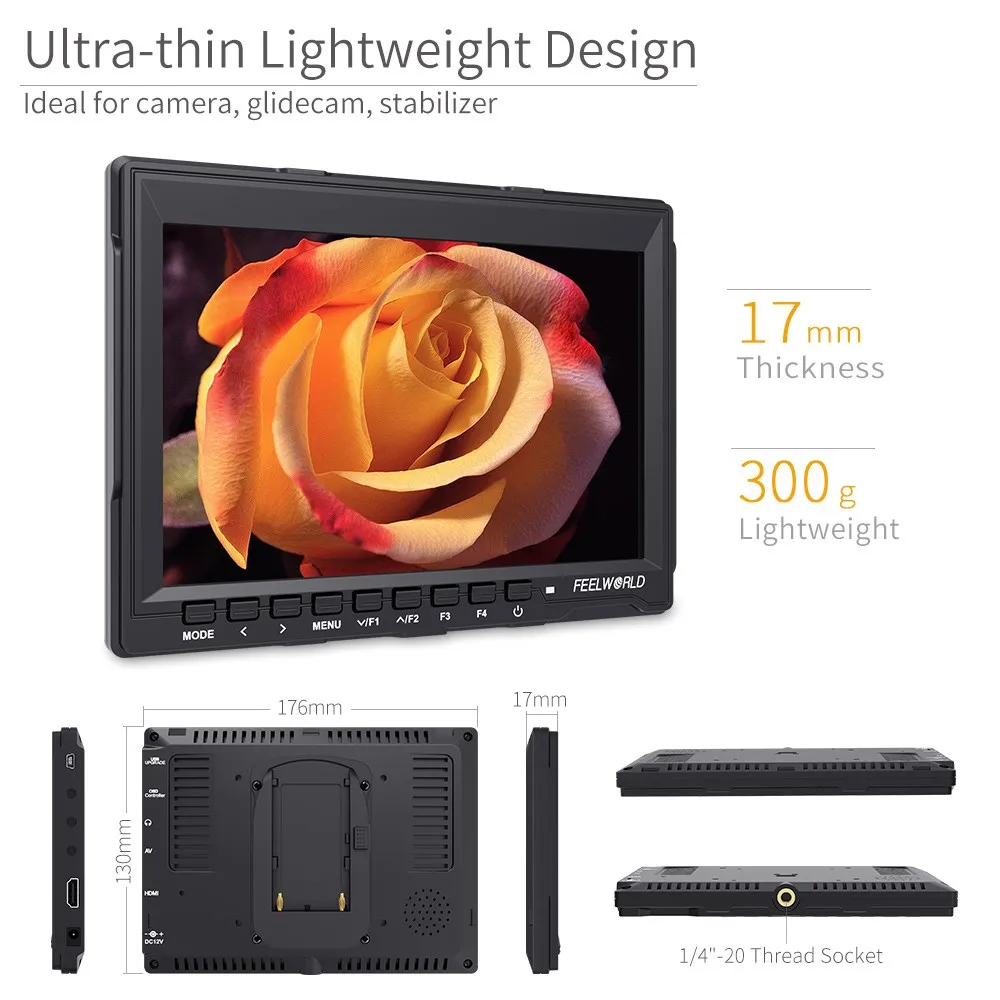 Монитор для камеры Feelworld FW759 7-дюймовый IPS-монитор 1280x80 0 с пиковым фокусом