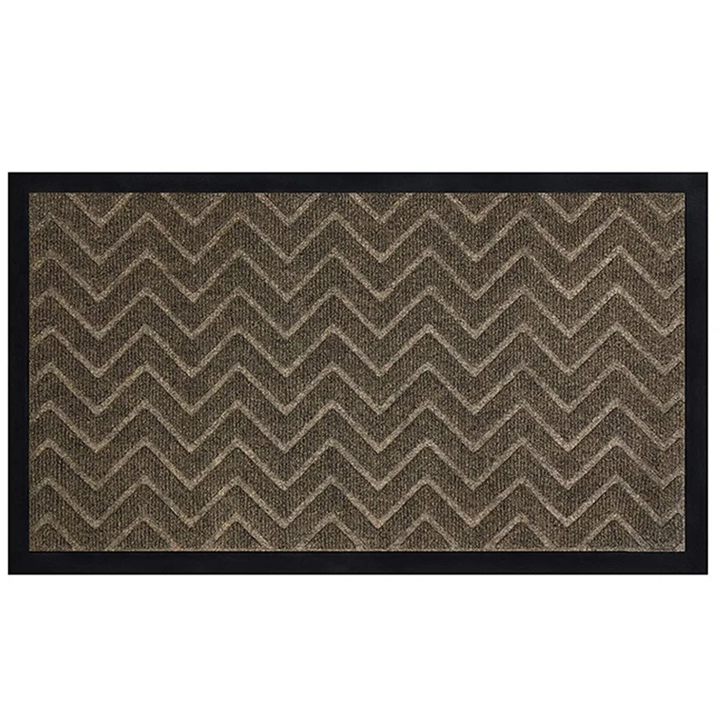 

Indoor Outdoor Doormat with Latex Backing, Entryway Welcome Mats, Low-Profile Inside Front Door Mat Non Slip Brown