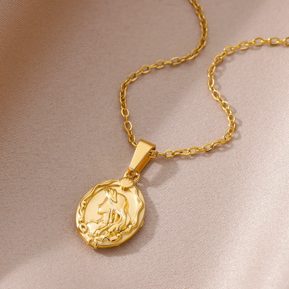 Ожерелье из нержавеющей стали с распятием для женщин ожерелье золотого цвета