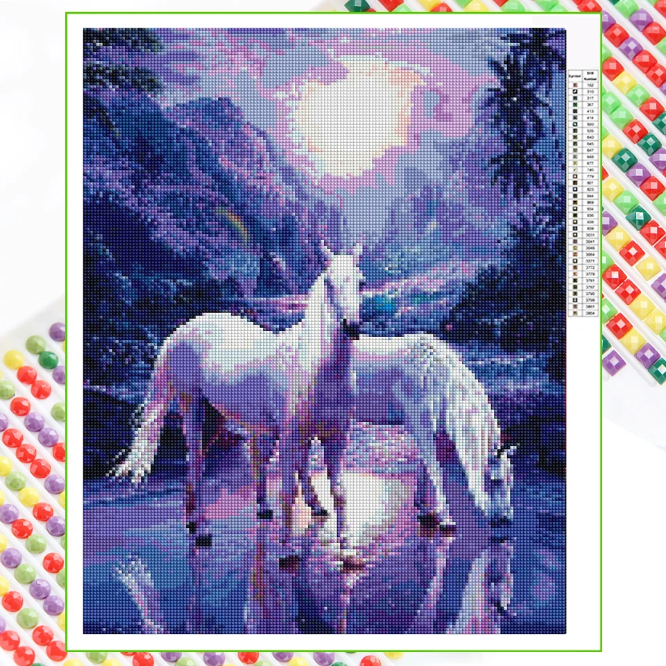 Алмазная живопись Лошадь Мозаика Искусство вышивка животные полная квадратная