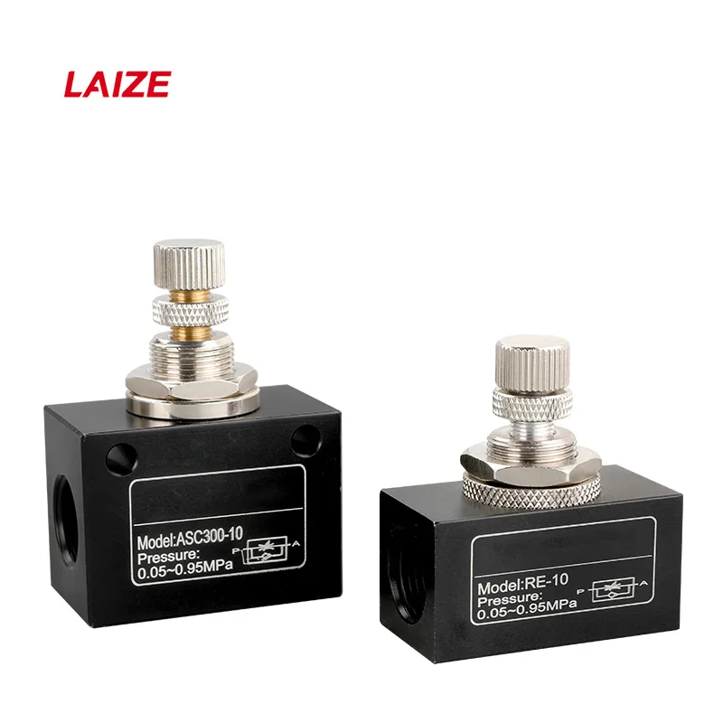 

LAIZE Pneumatic One-way Throttle Valve Air Flow Control Speed Regulating ASC100-06 ASC200-08 RE-06 RE-08