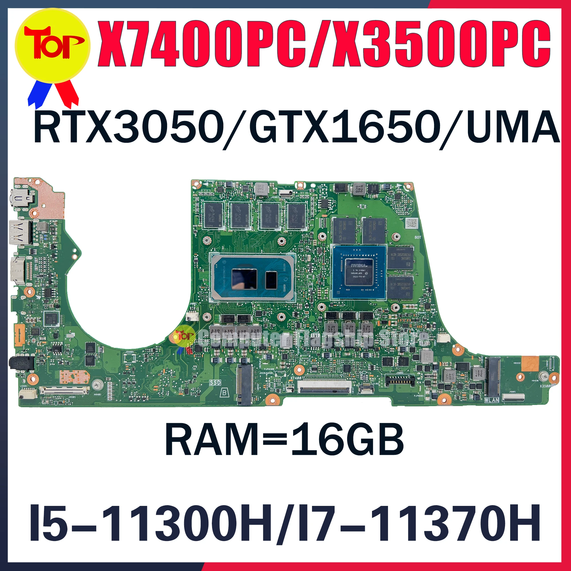 Материнская плата KEFU X3500P для ноутбука ASUS X3500PC X7400PC X3500PH X3500P X3400PA X3400PAB I5-11300 I7-11370H RTX3050 16G материнская плата