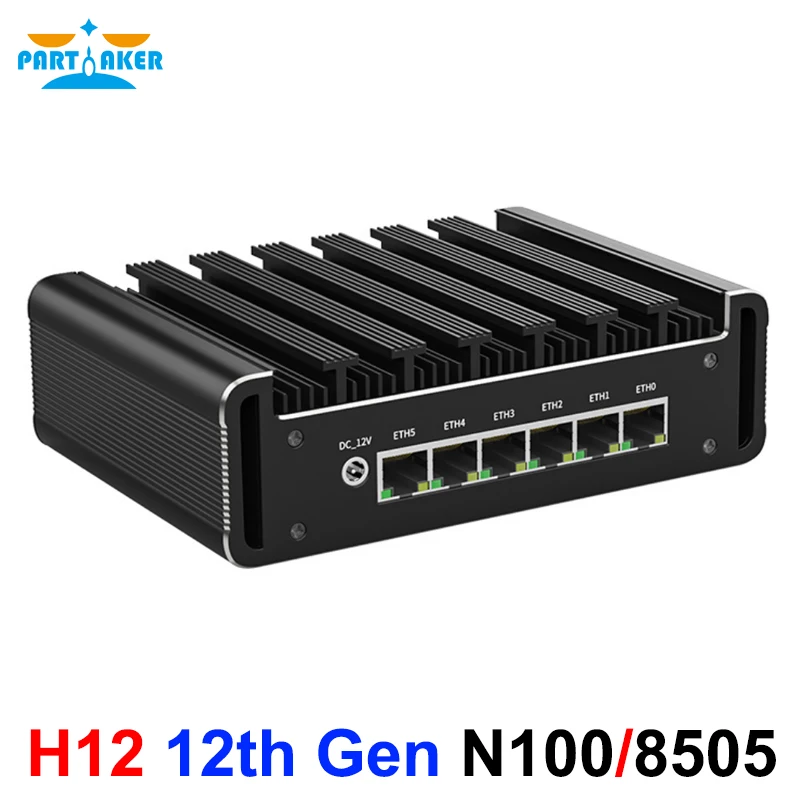 Firewall Router 12th Gen Intel N100 8505 6 x i226-V 2.5G Lan Fanless Mini PC DDR5 DP HD pfSense OPNsense Proxmox