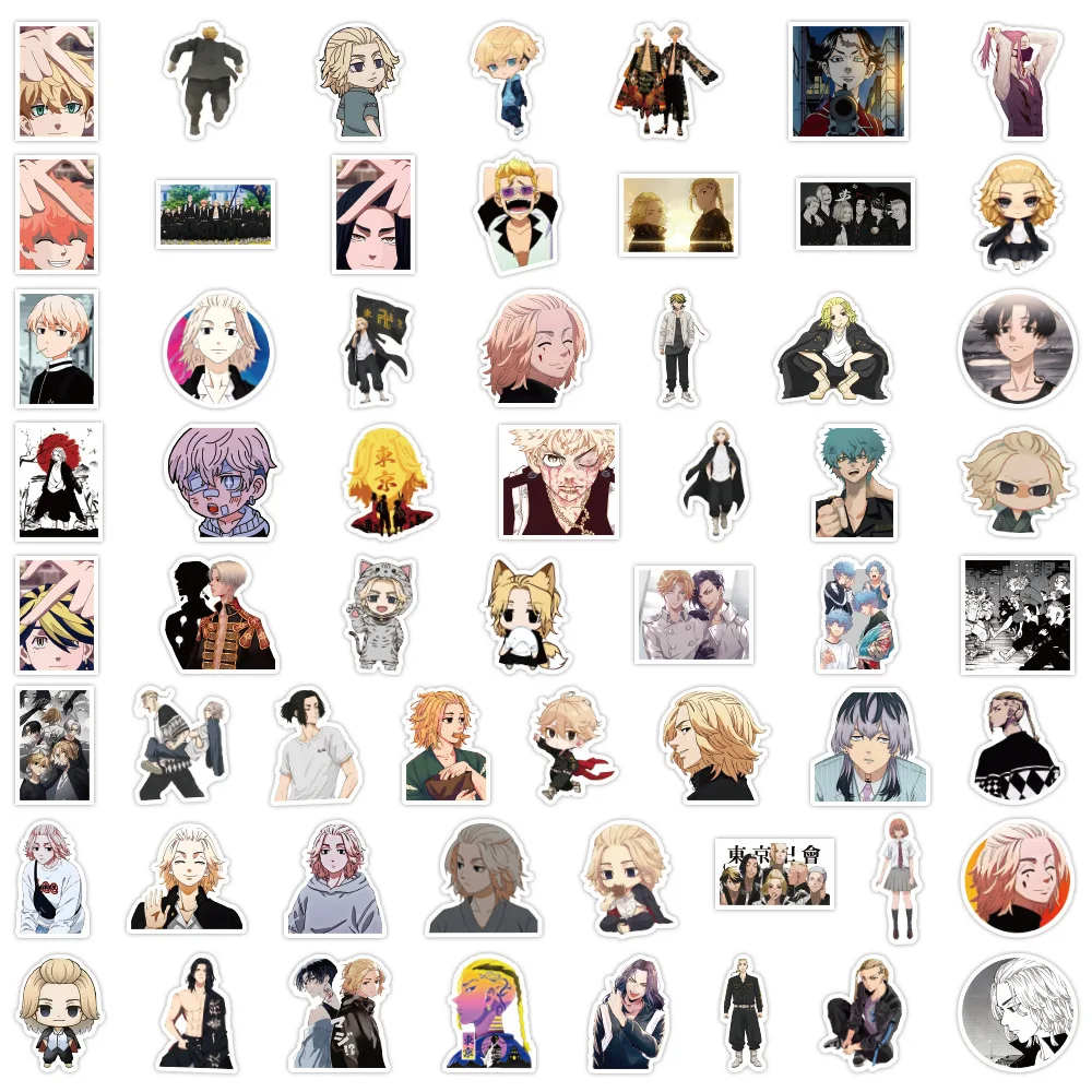 

10/60Pcs Japanese Anime Stickers Tokyo Revengers Cartoon Stickers for Skateboard Computer Notebook Car Decal Children's Toys
