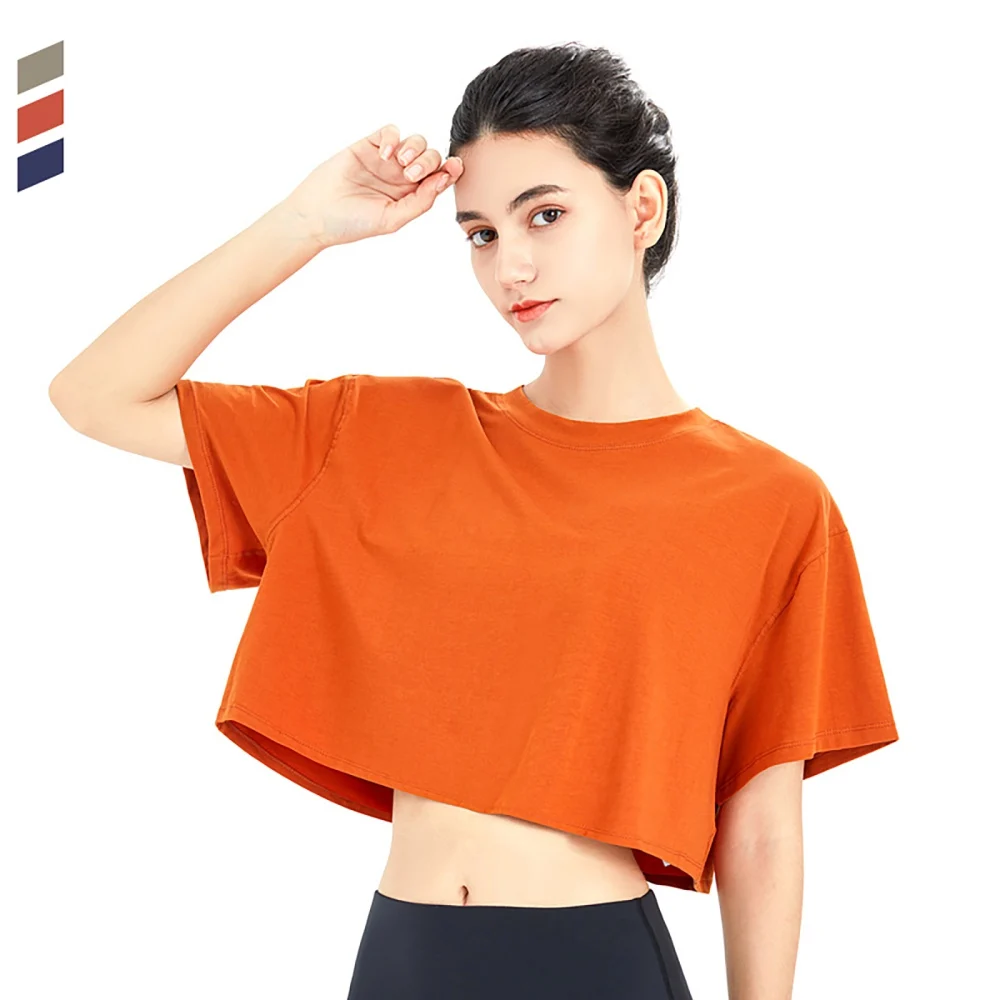 

Fashion Short Loose T-Shirt Women Casual Athletic Running Short Sleeve Breathable Shirt Summer Corp Tops