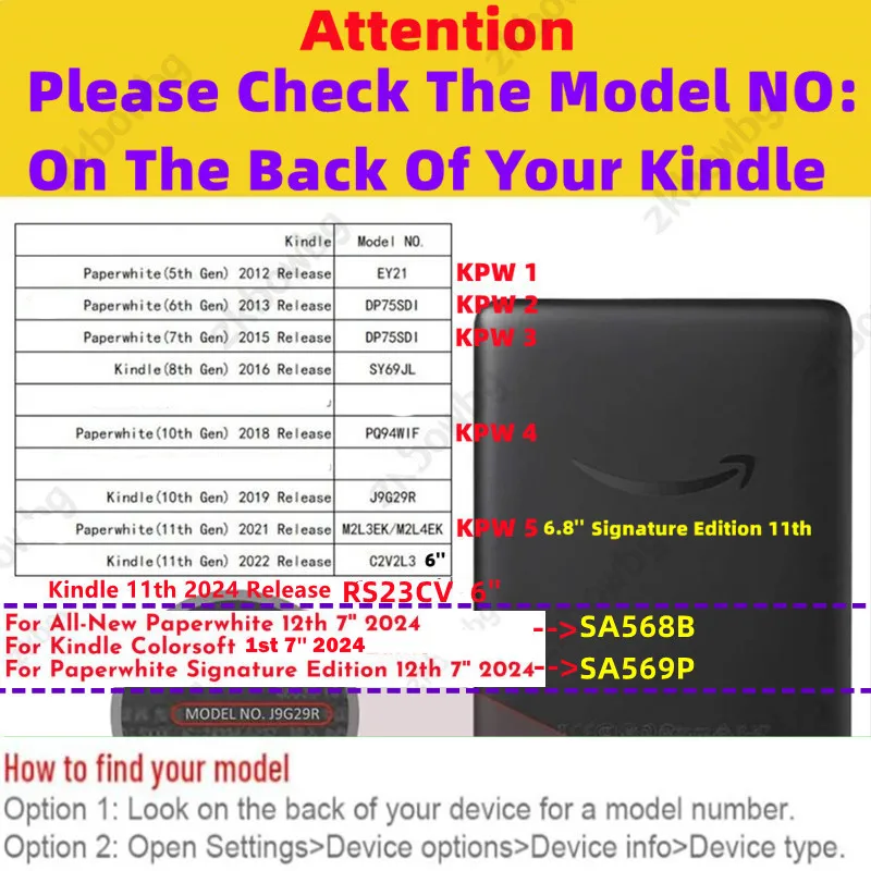 Фото Умный чехол-накладка с ремешком для Kindle Paperwhite 12-го поколения, а также для новых моделей Kindle Basic 6/7/10/11-го поколений, Kindle 10-го поколения 2024 года, Kindle 11-го и 12-го поколений – защитный чехол для электронных книг №2