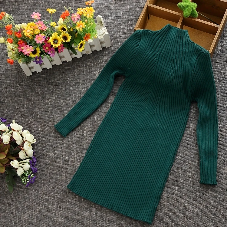 

2023 Spring Autumn Winter Girls Knitted Dress Long Sleeve Sweater Kids Party Dresses for Girls Baby Toddler Teen Clothes S06