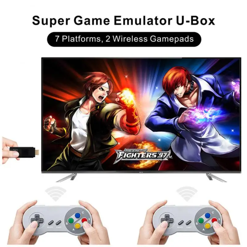 

4K Games Retro Game Console 64G Game Stick Family HD Video Game Console Wireless Controller U-Box For PS1/FC/SFC/GBA/MAME/GBC/GB