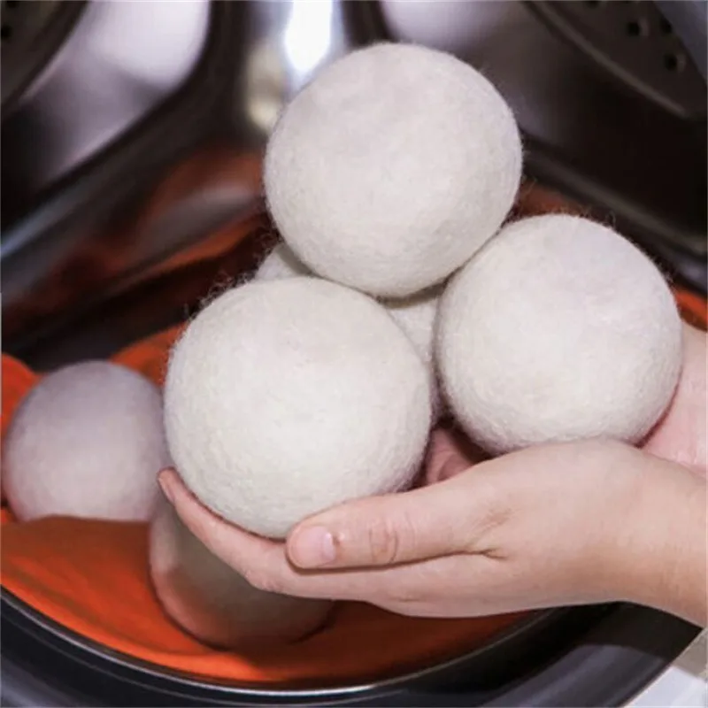 

6Pcs Dryer Balls Natural Practical Reusable Home Tumble Wool Clean Laundry