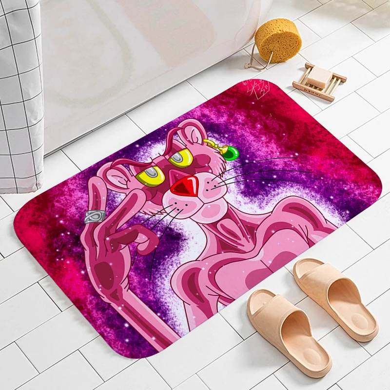 

Pink Panther Bath Mat Carpets Prayer Rug Doormat Entrance Door Living Room Carpet Rugs Home Custom Foot Kitchen Bathroom Floor