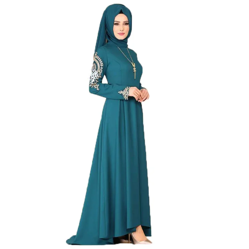 

Fashion Muslim Dress Women Abaya Ramadan Party Dubai Turkey Middle East Ramadan Irregular Islamic Prayer Clothing S-5XL