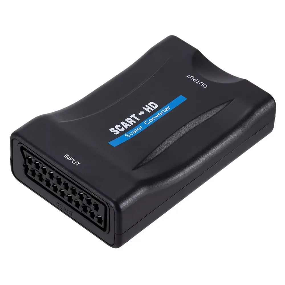 Фото Конвертер SCART в HDMI 1080P с кабелем питания, аудио-видео адаптер с функцией улучшения качества, Plug and Play для HDTV, Sky Box, STB, DVD №3